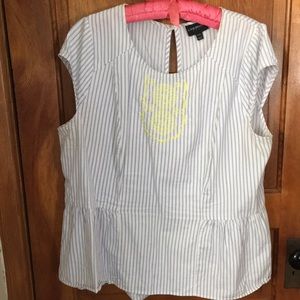 LANE BRYANT Cotton Top with embroidered design
